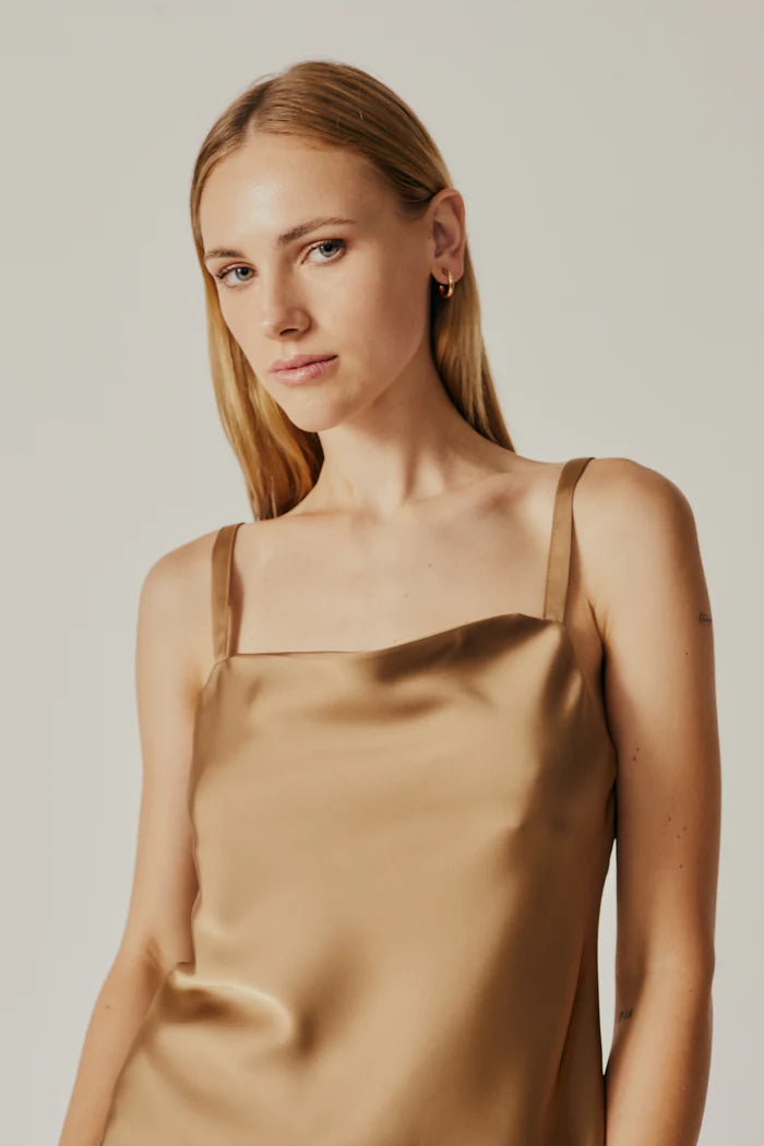 Deluc Satin Classic Cami in Cigar - Size XS Available