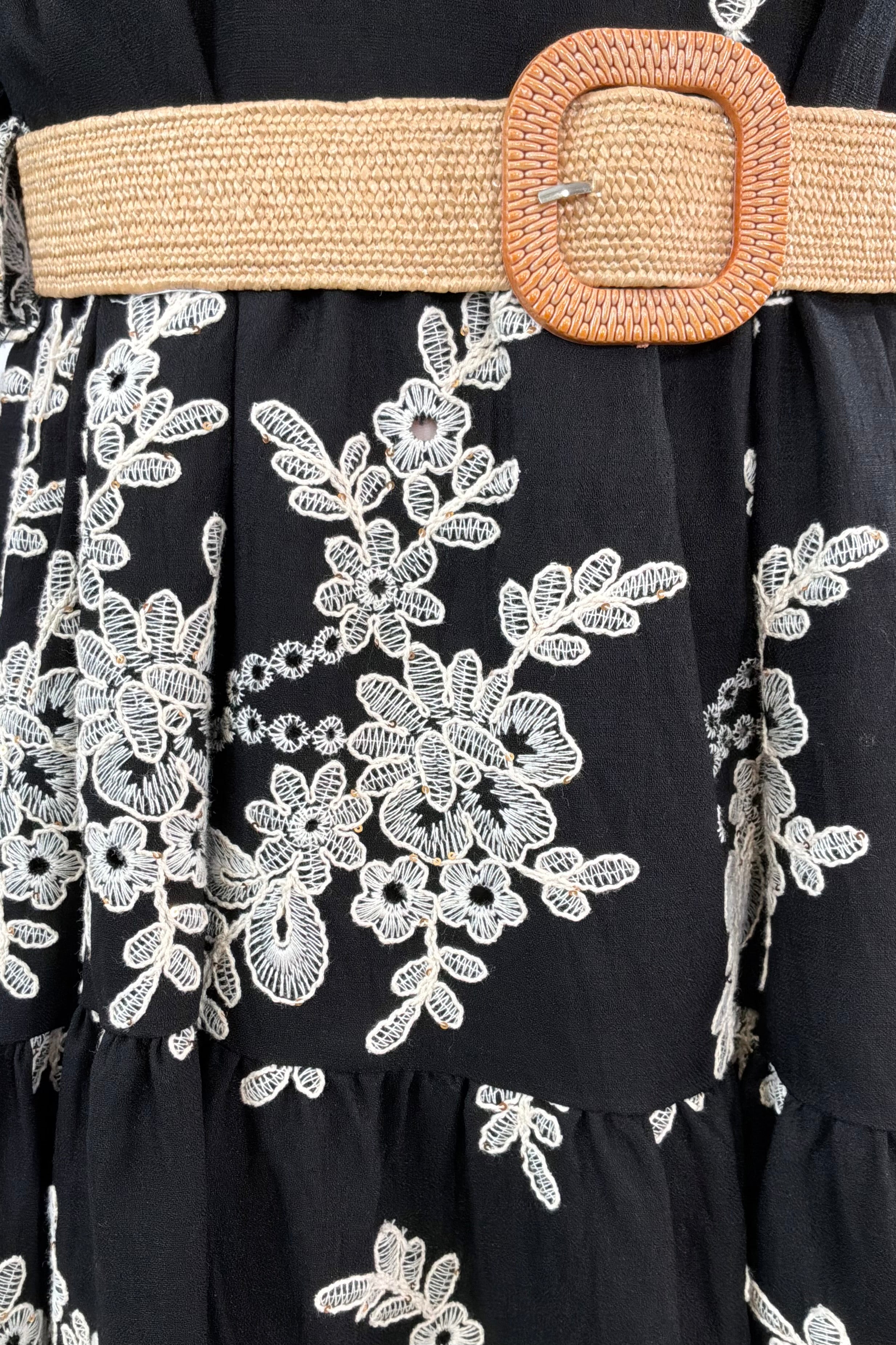 Astrid Perla Embroidered A-Line Dress