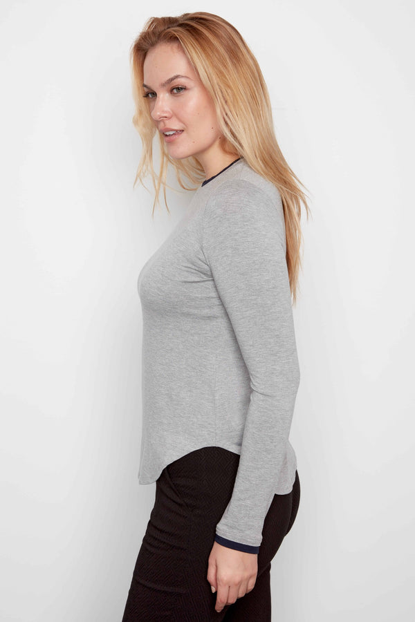 I Love Tyler Madison Alaia Double Trim Jersey in Light Grey