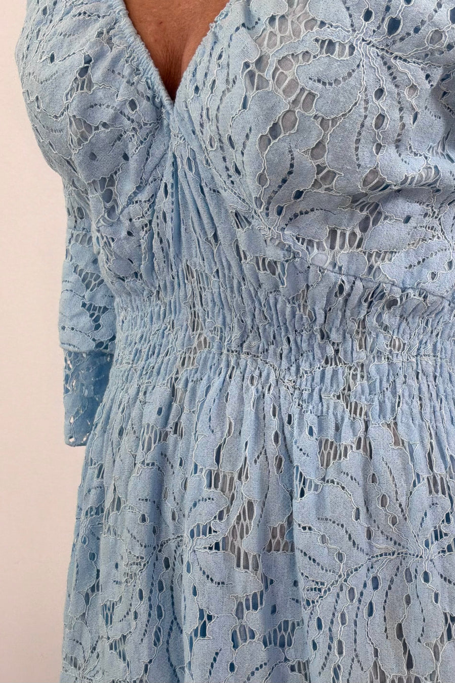 Astrid Jilly Lace A-Line Dress in Light Blue