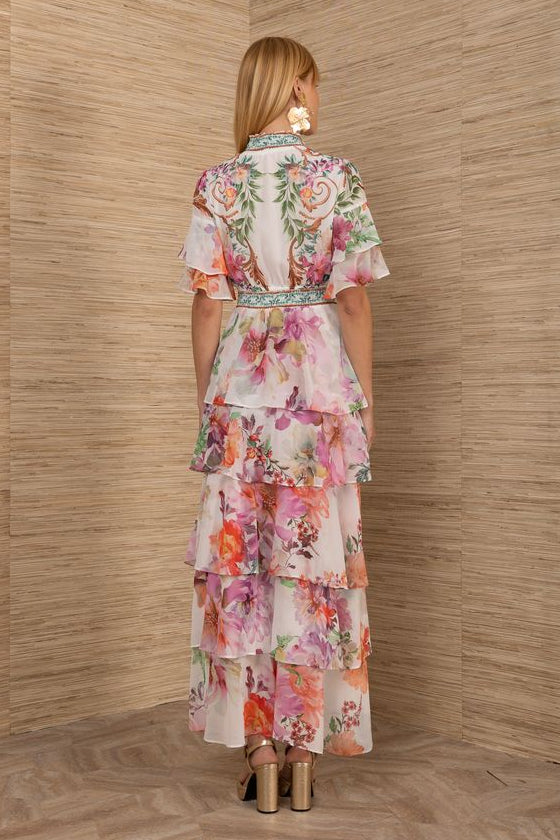 Woman wearing a floral dress