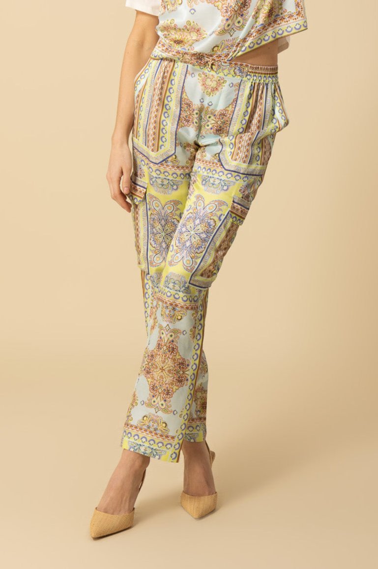 Hale Bob Katie Scarf Printed Silk Blend Pant