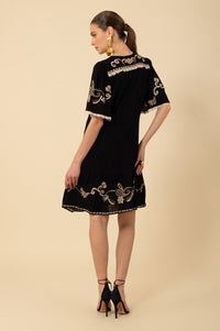 Hale Bob Lennox V-Neck Embroidered Gauze Dress