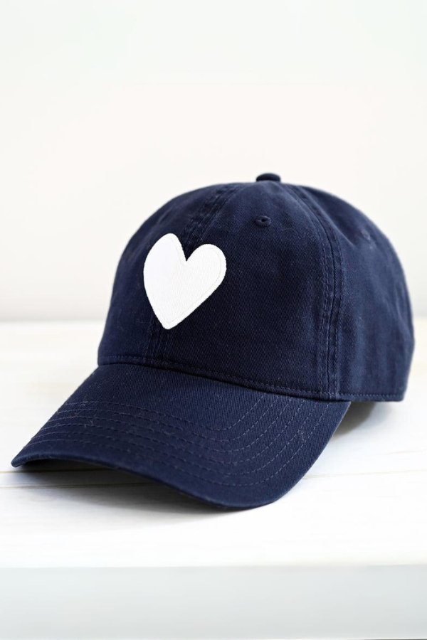 Kerri Rosenthal Imperfect Heart Hat in Indigo/White