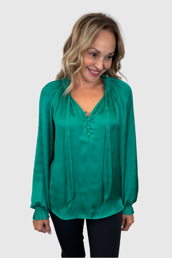 Hale Bob Sarai Tie-Neck Blouse