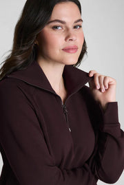 close-up of a half-zip sweatshirt