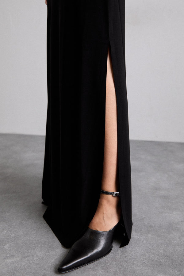 Norma Kamali Matte Strapless Side Slit Maxi Dress