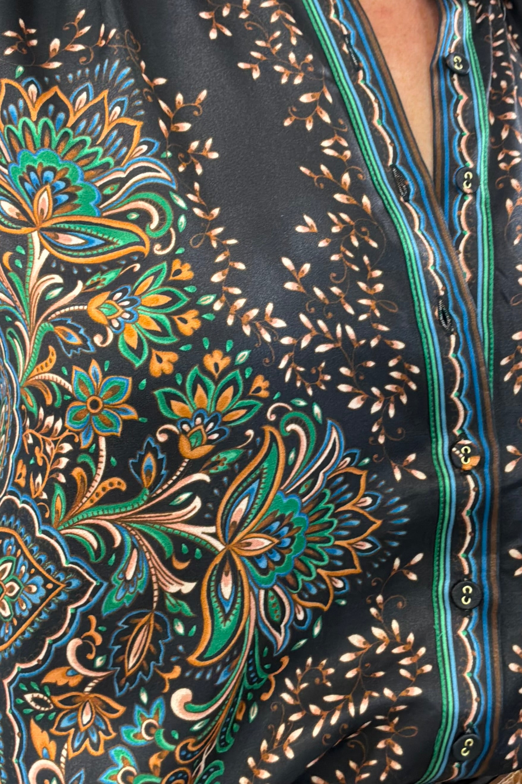 Hale Bob Romee Jewel Night Silk Printed Blouse