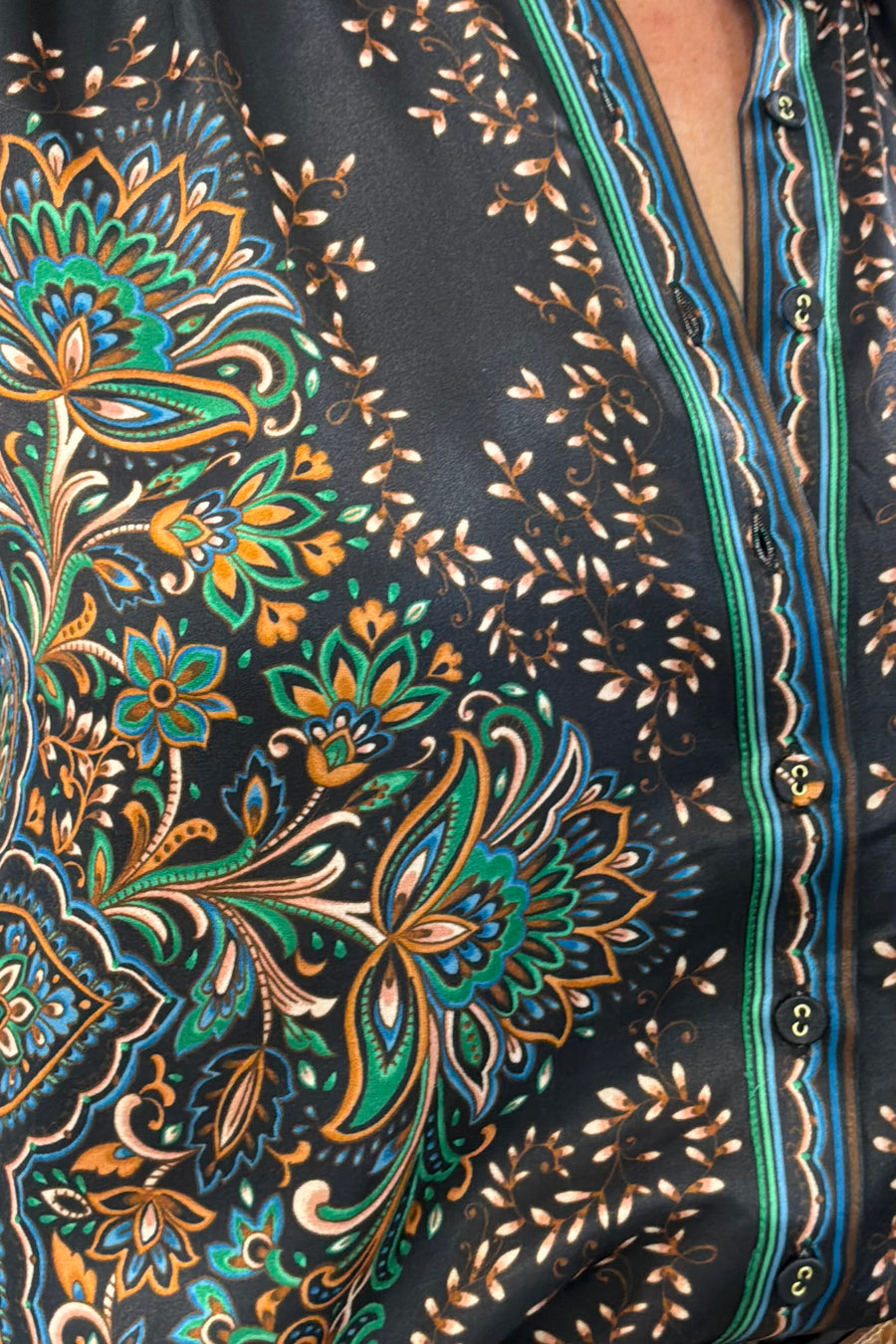 Hale Bob Romee Jewel Night Silk Printed Blouse