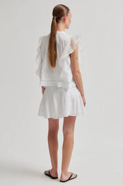 White mini skirt with lace detail 