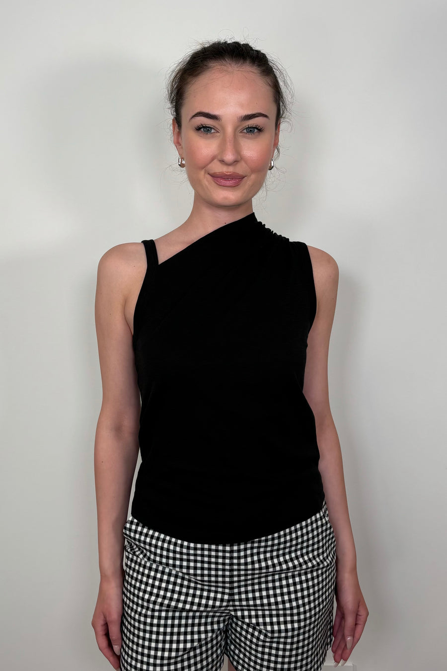 Quin Asymmetrical Neckline Tank – Effortless Edge in Pima Cotton by Nation Los Angeles