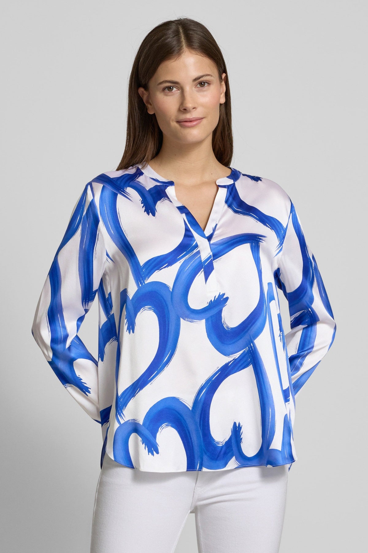 Herzen Blue Heart Silk Blouse