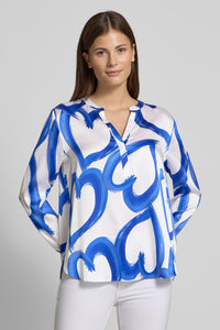 Herzen Blue Heart Silk Blouse