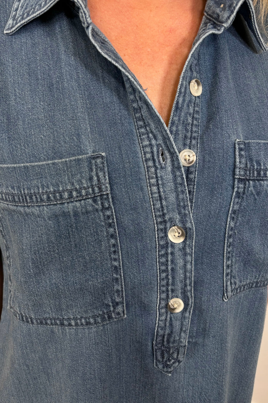 Z Supply Authentic Denim Mini Front Placket Dress
