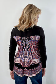 Hale Bob Lakelyn Printed Back Jersey Top
