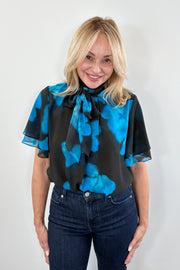 Misa Kaye Short Flutter Sleeve Top