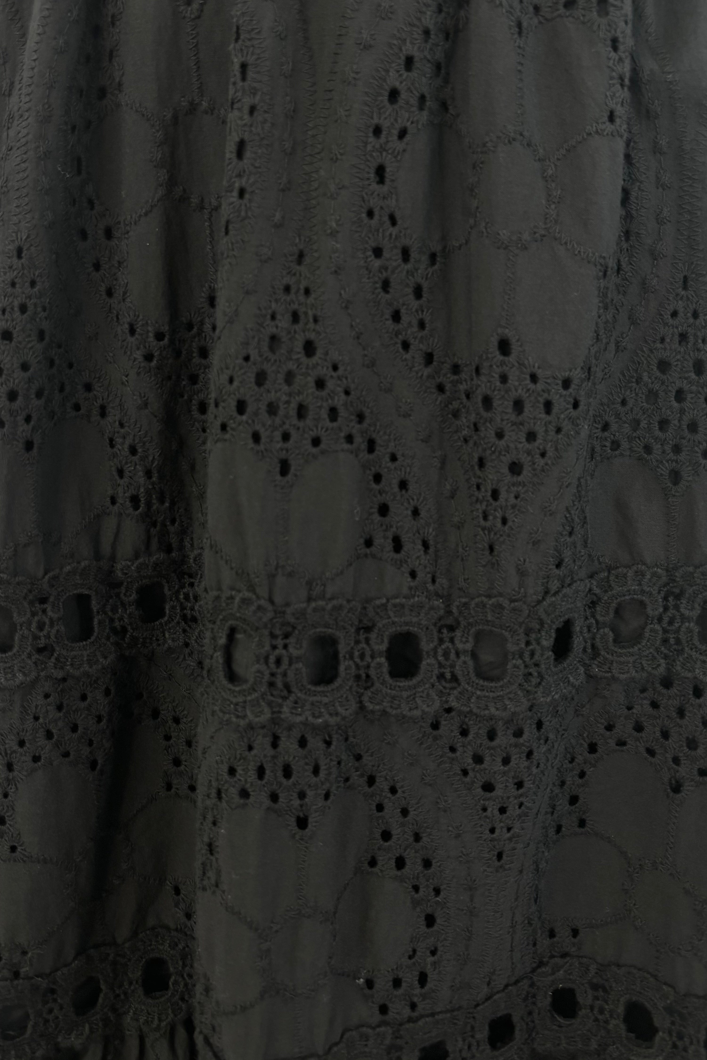 Astrid Ellisse Cotton Eyelette Dress in Black