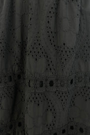 Astrid Ellisse Cotton Eyelette Dress in Black