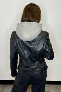 Mauritius Detachable Hoodie Leather Jacket