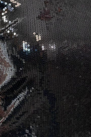 Close-up of a black sequin tank top