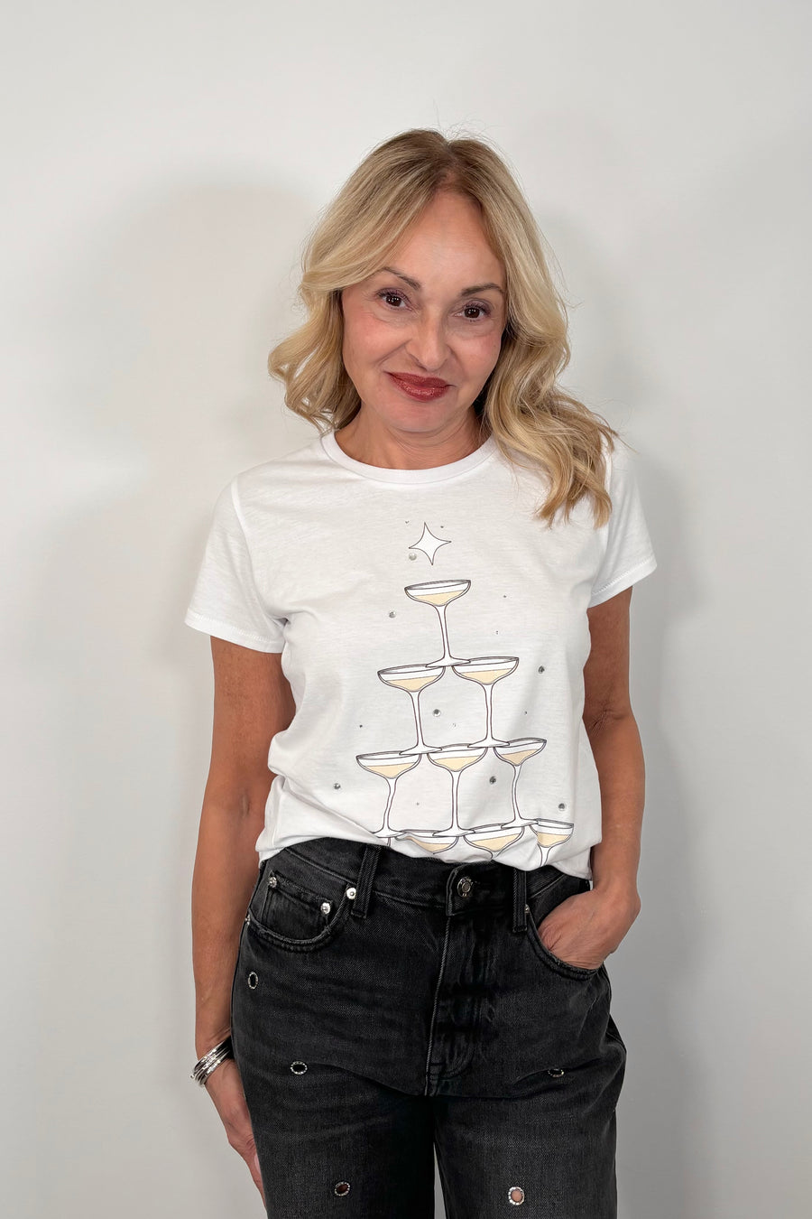 Chrldr Champagne Tower Tee