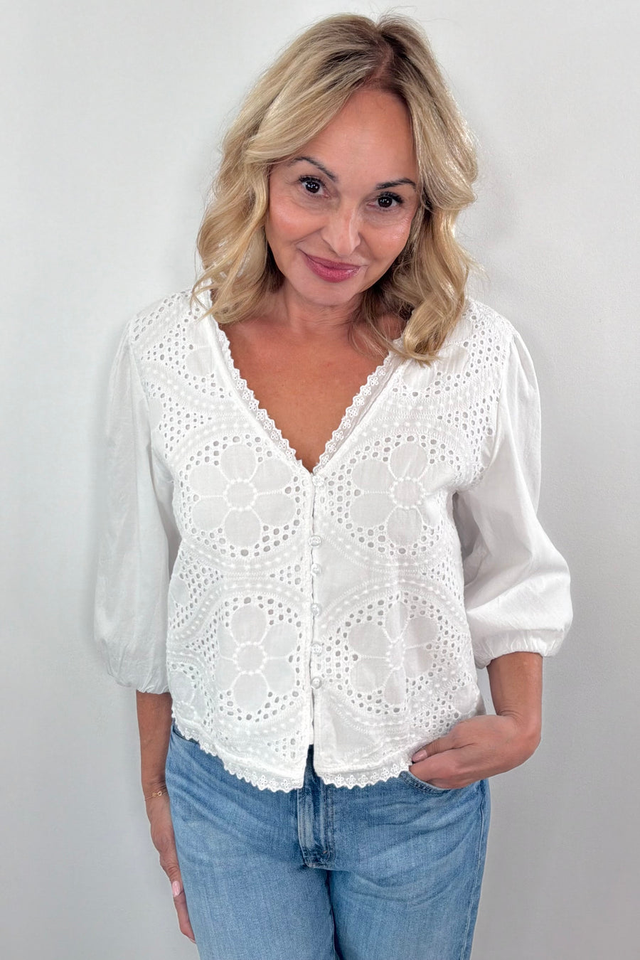 Astrid Ellisse Eyelette Top