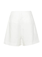 Back view of White a line cut shorts