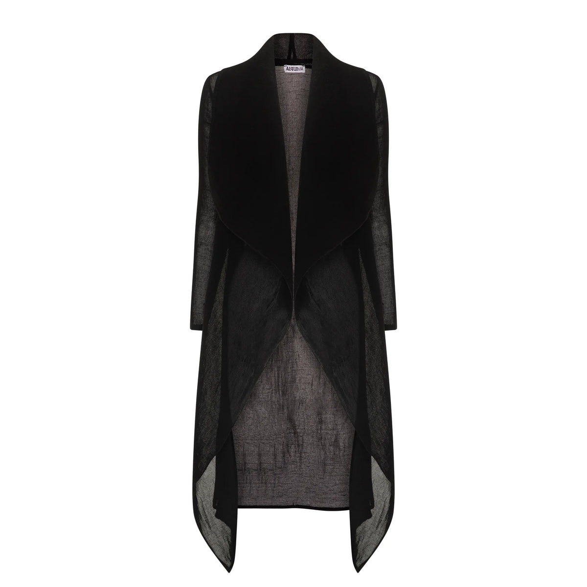 Alquema Collared One Size Coat in Black