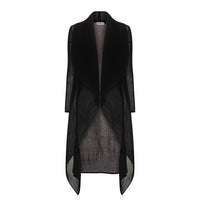 Alquema Collared One Size Coat in Black