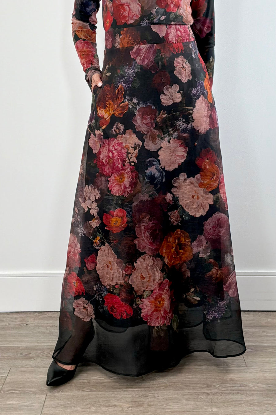 Hale Bob Clodagh  Floral Print A-Line Long Skirt