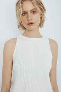 Melissa Nepton Knit Sleeveless Top in Off White