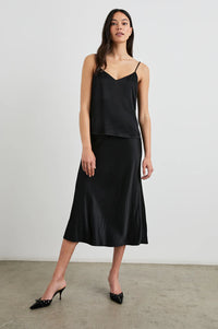 Rails Anya Satin Skirt in Black