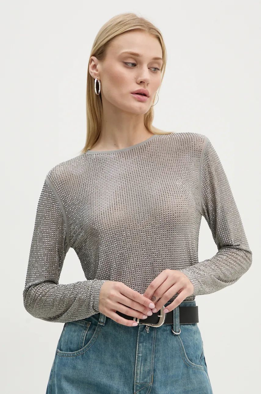 Samsoe Crystal Coated Mesh Top - Size L Available