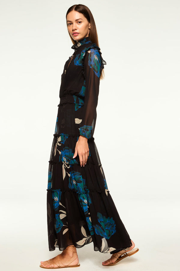 Misa Arhea Chiffon Maxi Shirt Dress