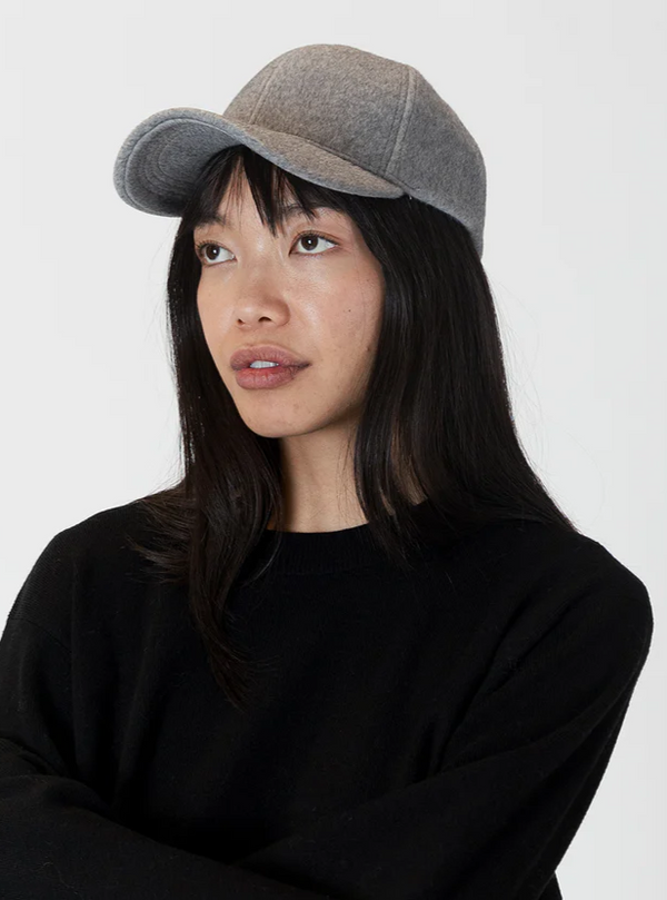 Lyla & Luxe Felt Baseball Hat in Grey