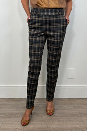 woman wearing plaid pants