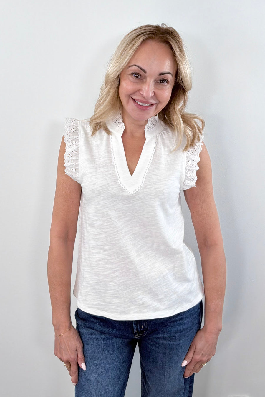 Melissa Nepton Jodie Eyelet Detail Tee