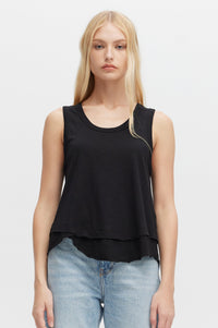 CHRLDR Ava Mock Layer Tank Top in Black