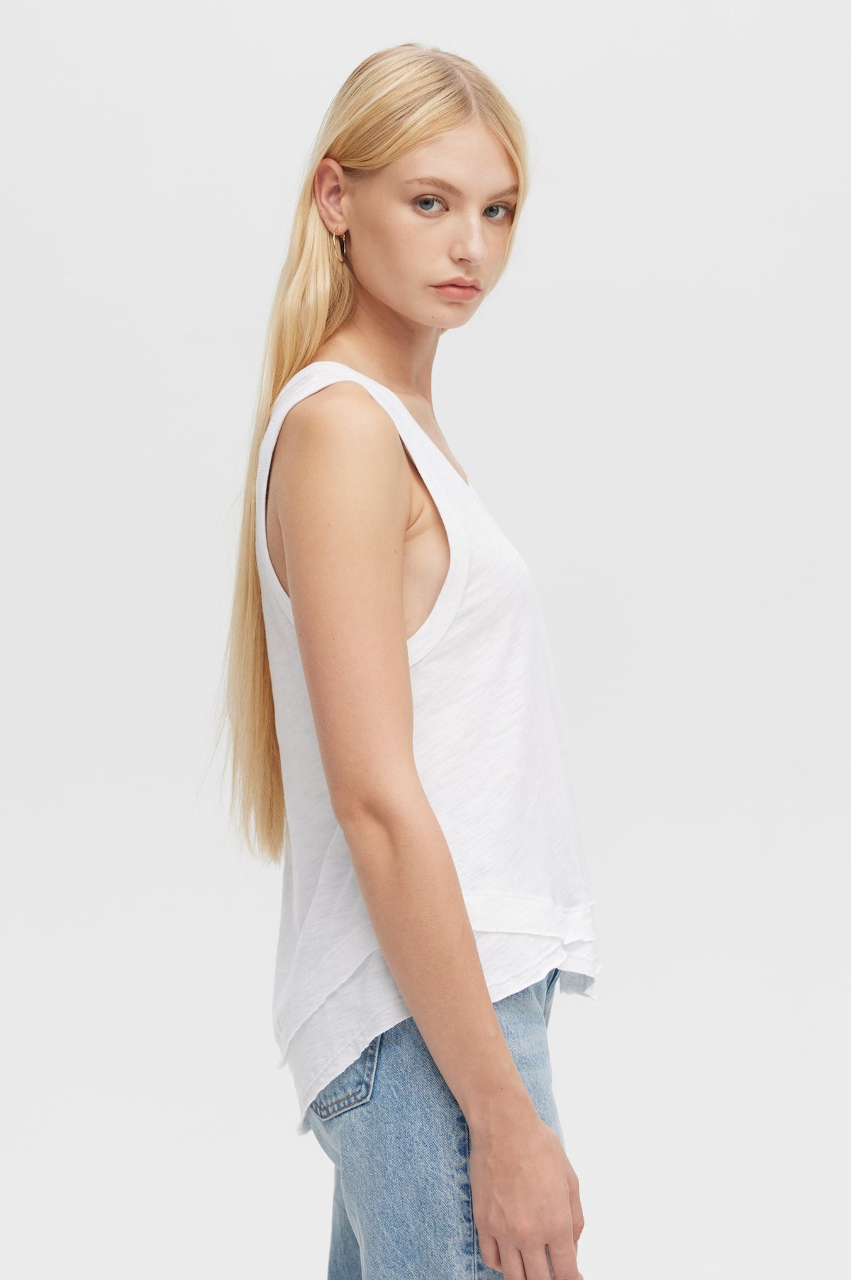 CHRLDR Ava Mock Layer Tank Top in White