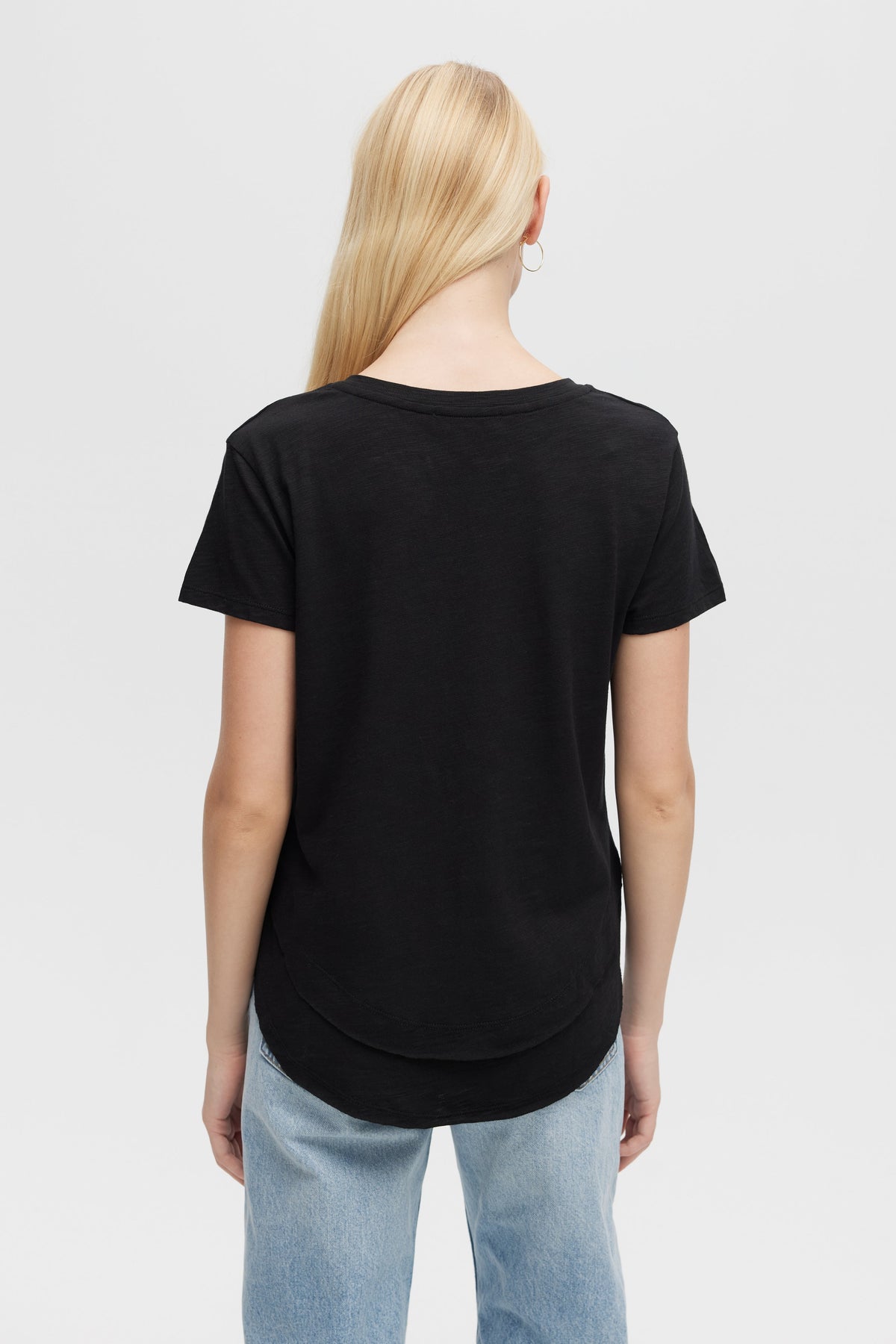 CHRLDR Ava V-Neck Mock Layer Tee in Black