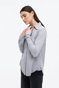 Chrldr Amrat Jersey Blouse in Heather Grey