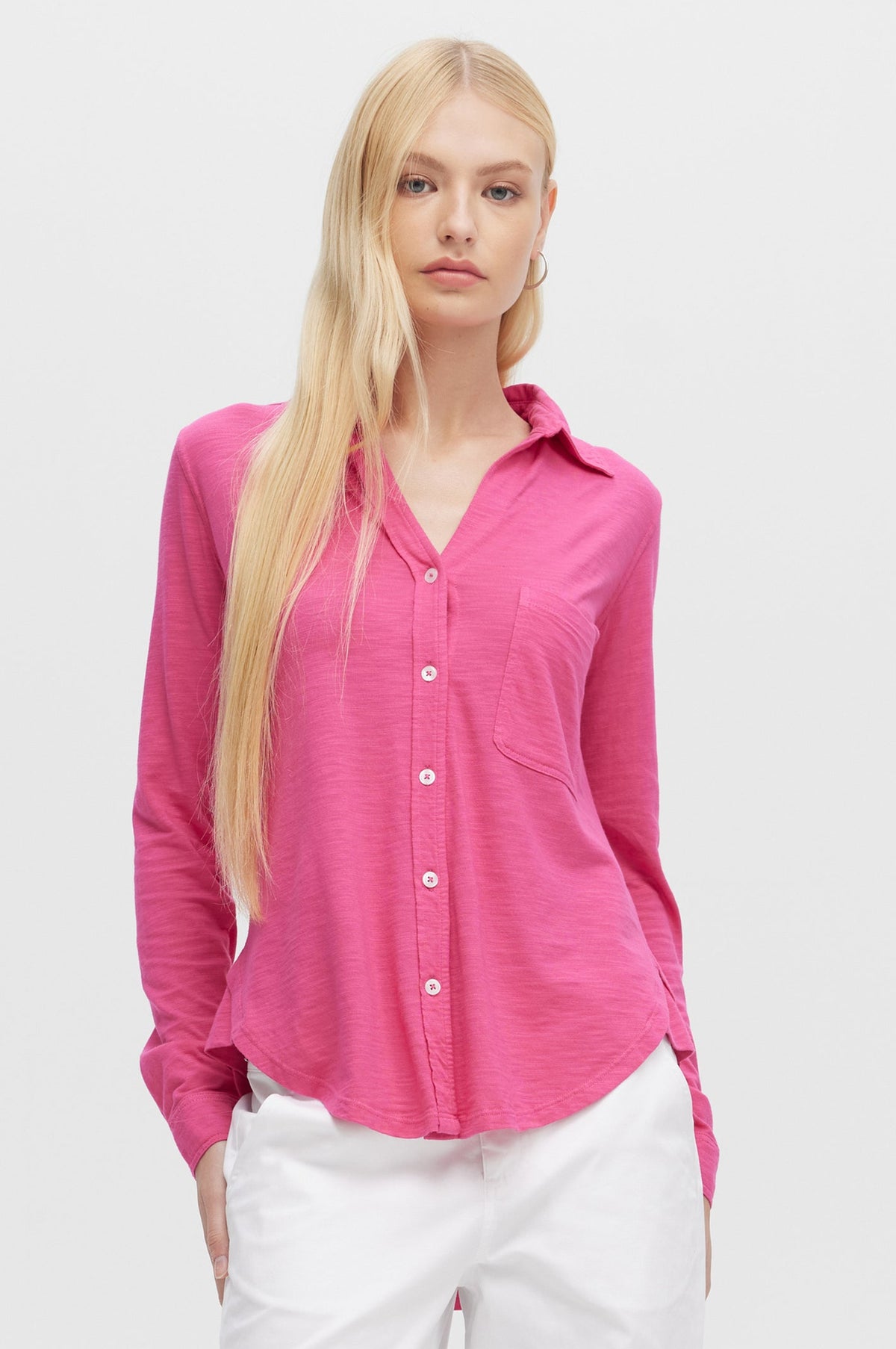 CHRLDR Amrat Jersey Blouse in Cerise