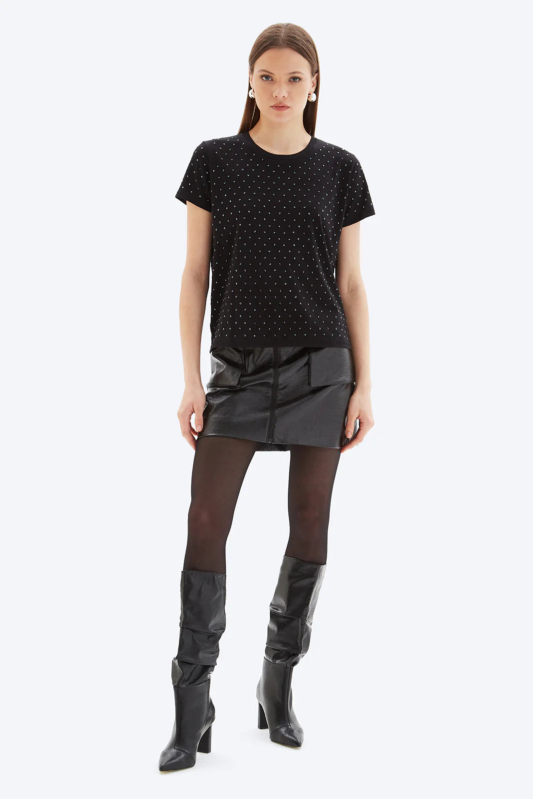 Chrldr All Over Studs Perfect Tee