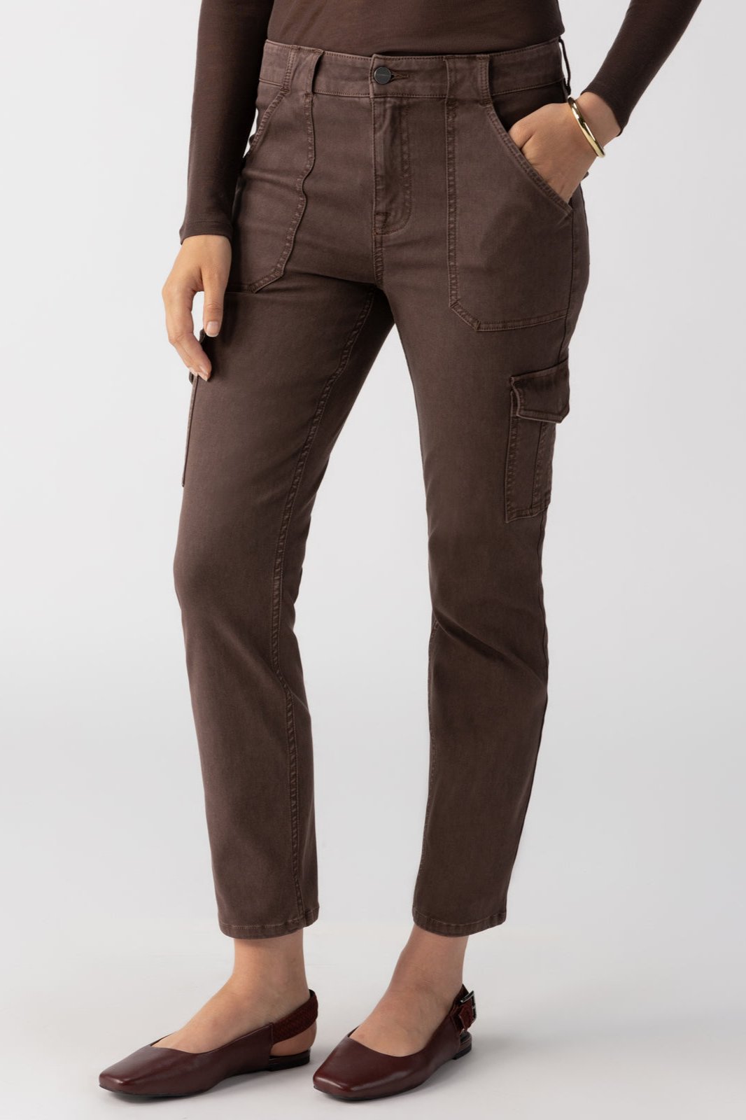 Sanctuary Sculpted Hayden Cargo Pant in Brown Sugar