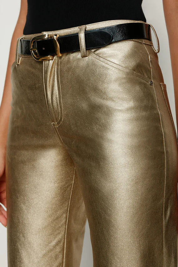 close-up of a gold metallic pants