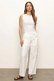 Sanctuary Ribbed Ruched Tank in White