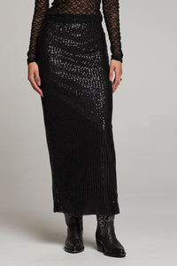 Chaser Amber Midi Skirt in Licorice