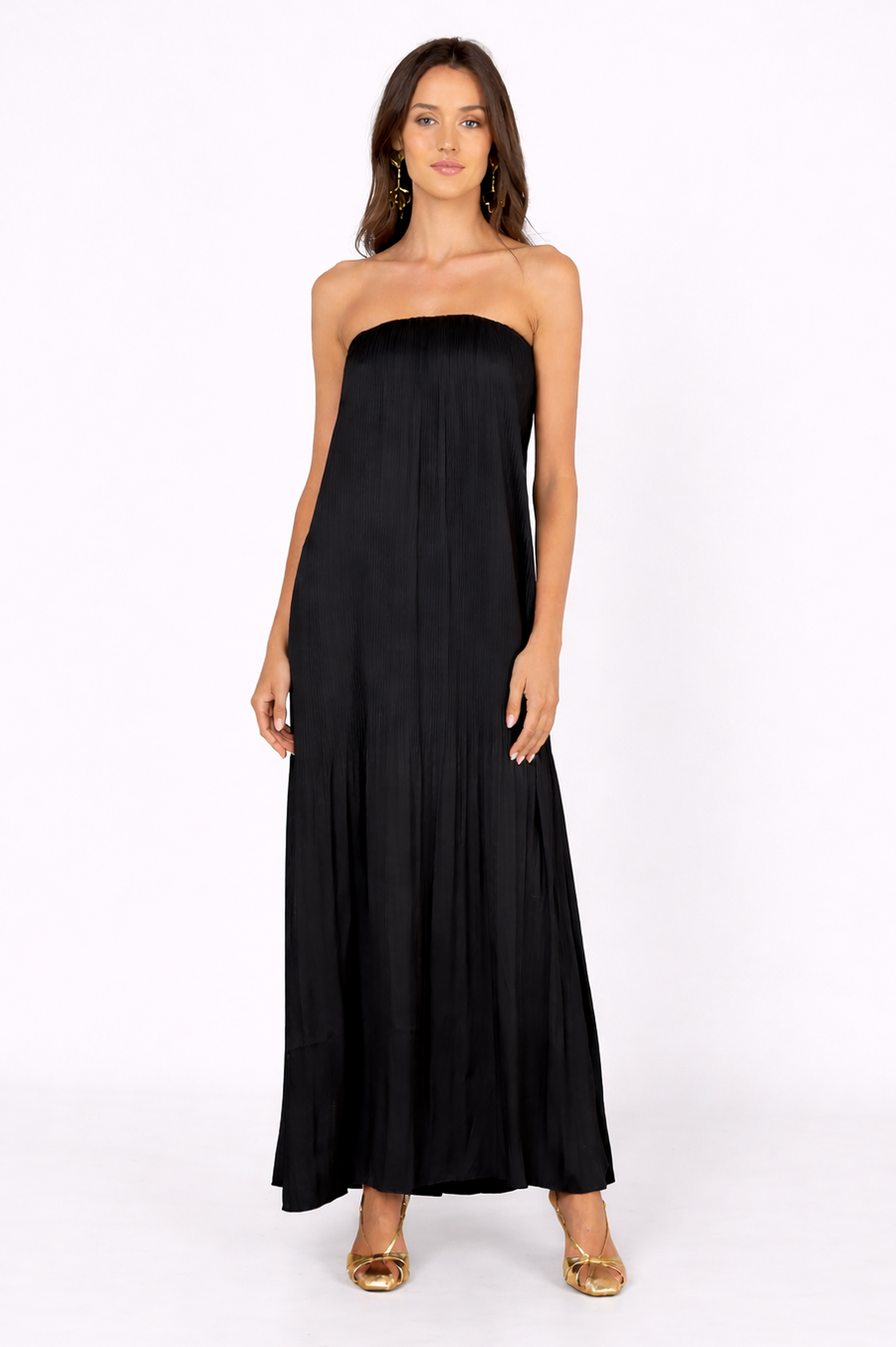 Hale Bob Olympia Solid Strapless Maxi Dress