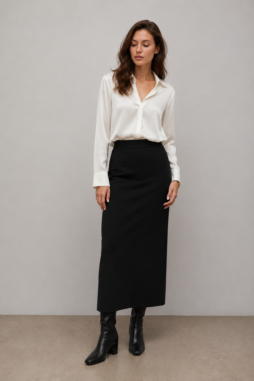 women wearing off white slouchy blouse 