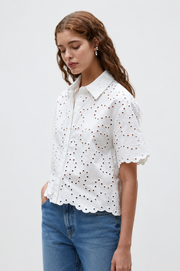 Suncoo Lory Eyelette Short Sleeve Shirt